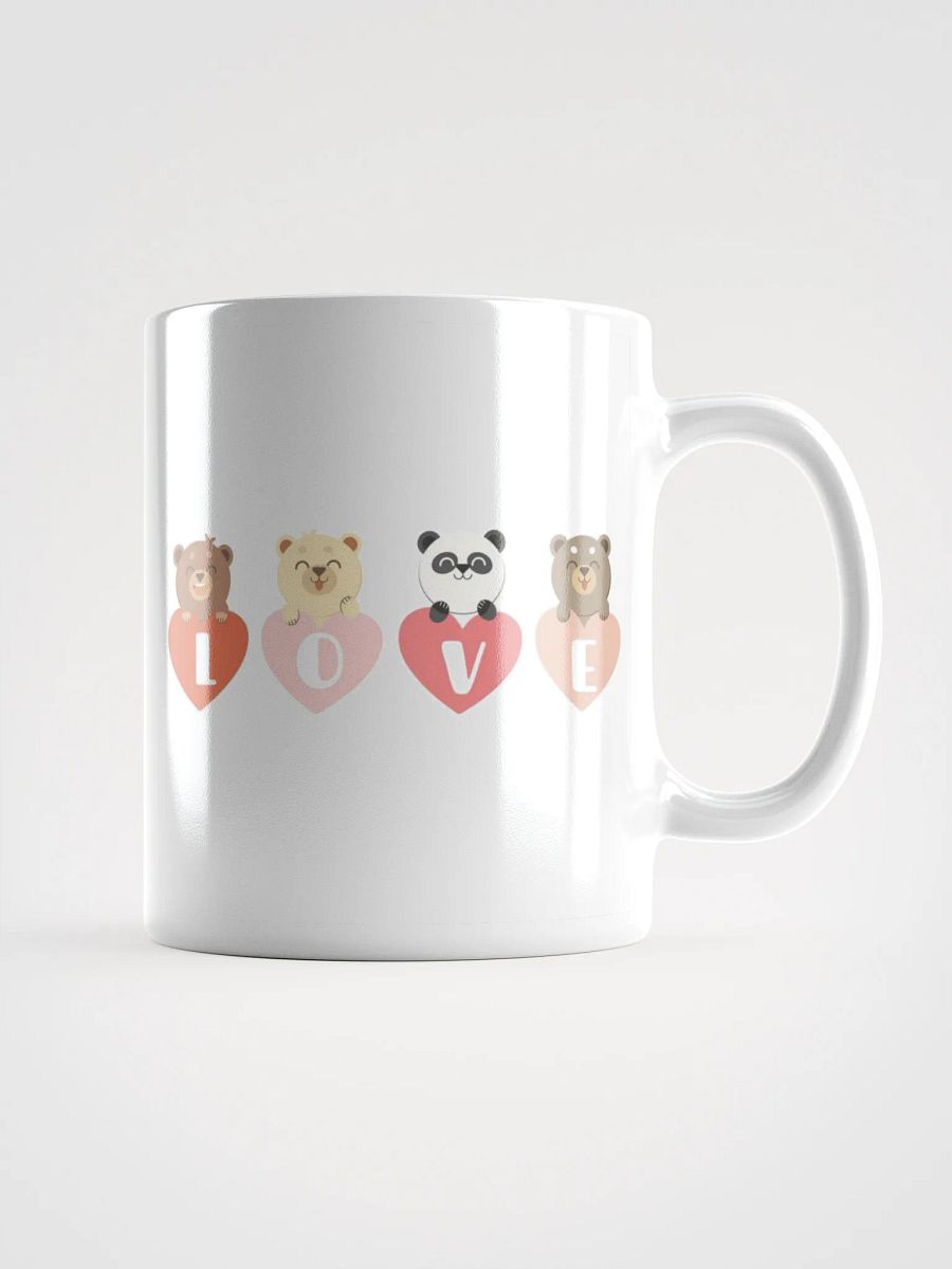 White Glossy Mug Cute Bears product image (1)