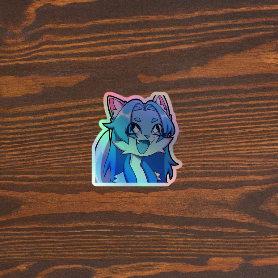 Wolfy Excited Holo Sticker product image (5)