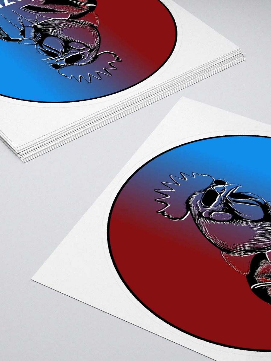Round cawk kiss cut sticker product image (12)
