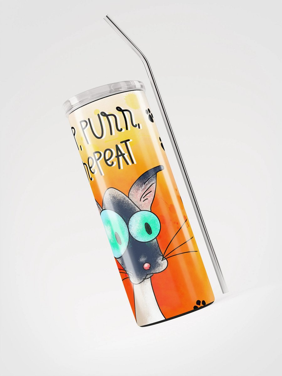 Sip Purr Repeat Cat Stainless Steel Tumbler product image (3)