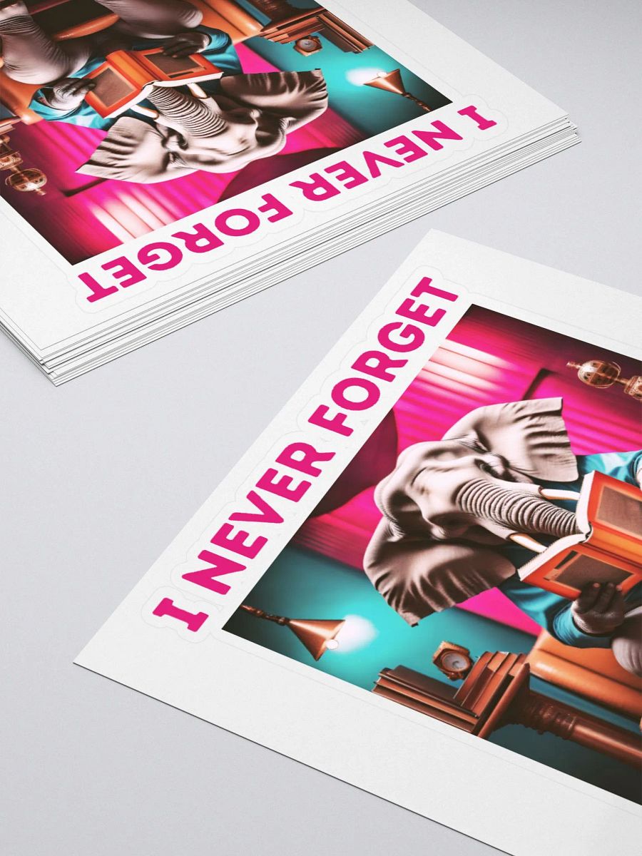 I Never Forget a Good Book - AI Elephant Stickers product image (12)