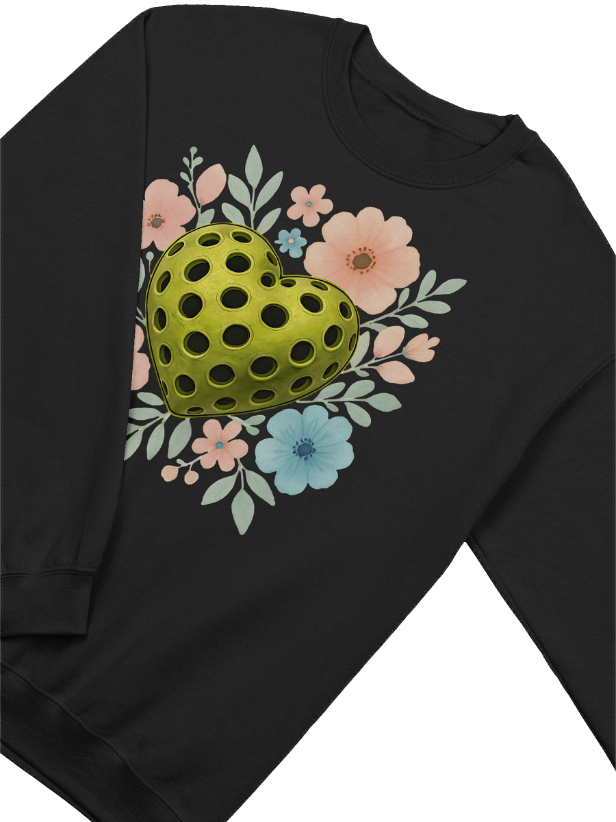 Pickleball Heart Flowers Heartfelt Blooms Crewneck Sweatshirt product image (2)