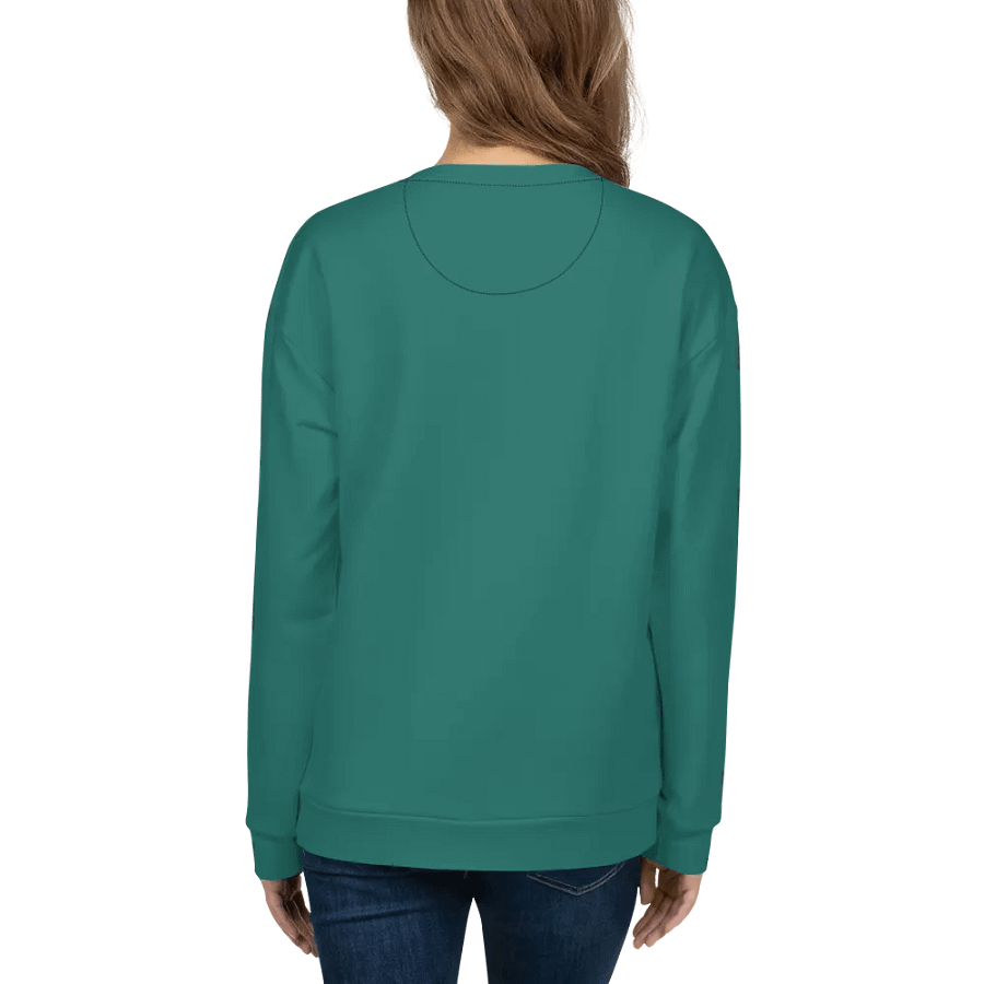 Plain Medium Teal Green True Summer Unisex Recycled Polyester Heavyweight Premium Sweatshirt by Treasure Pie product image (8)