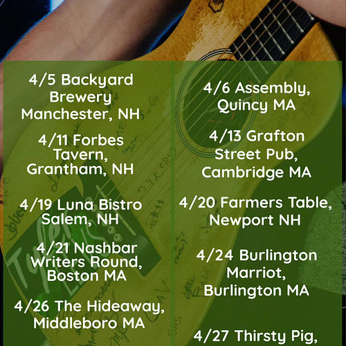 Live Gigs for April 2024! 

.
.
.

#livemusic #maine #newhampshire #massachusetts #singing #guitar #acousticguitar #free #sin...