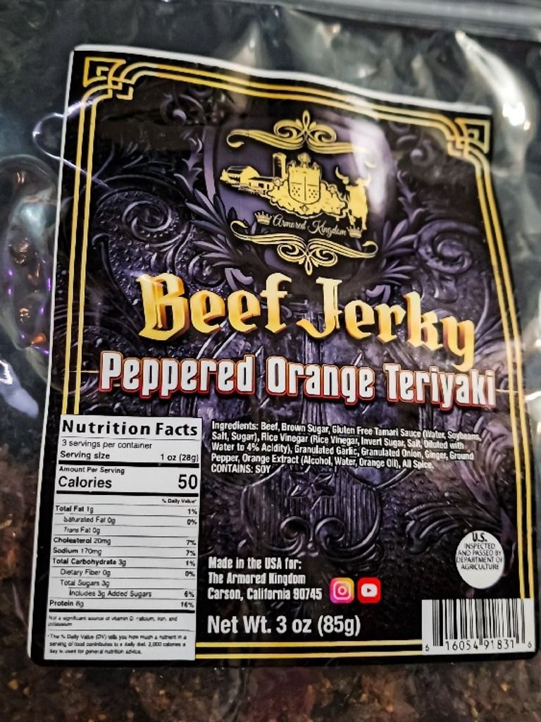 The Armored Kingdom Peppered Orange Teriyaki Jerky product image (3)