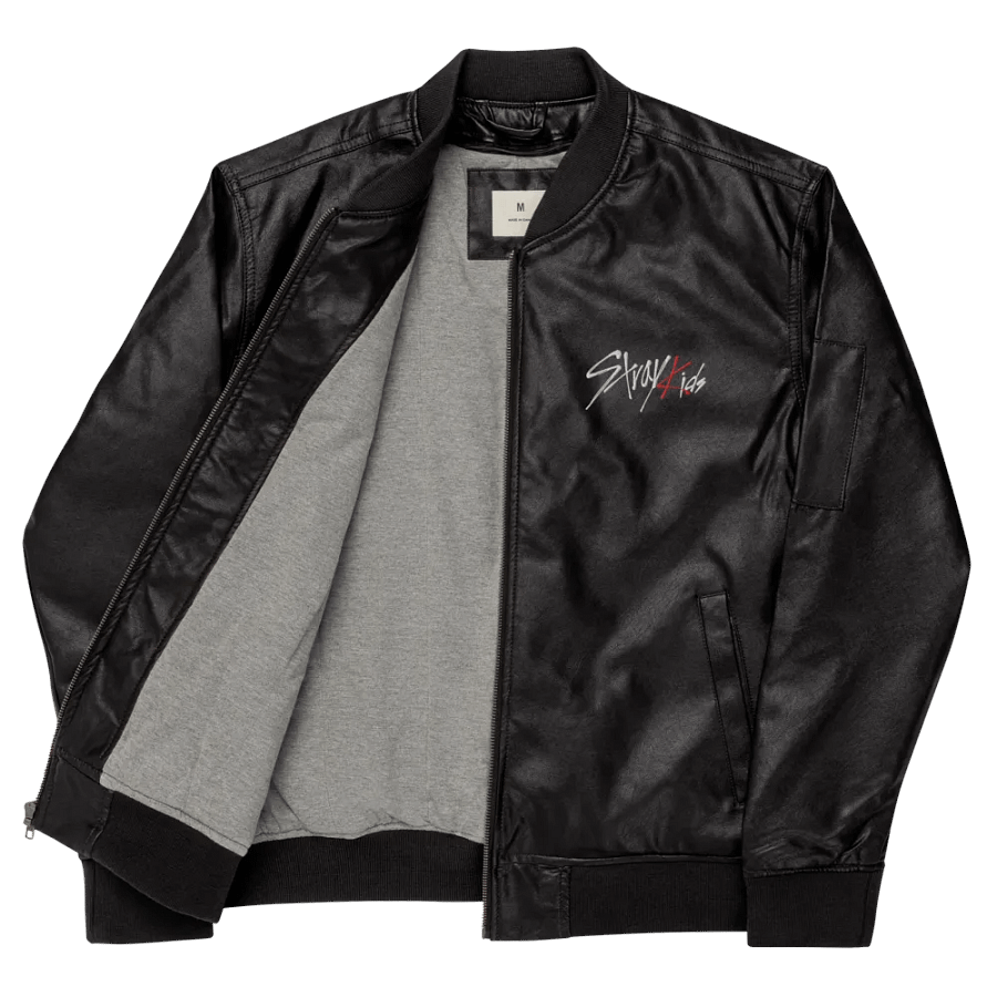 Official Stray Kids Faux Leather Bomber Jacket product image (5)
