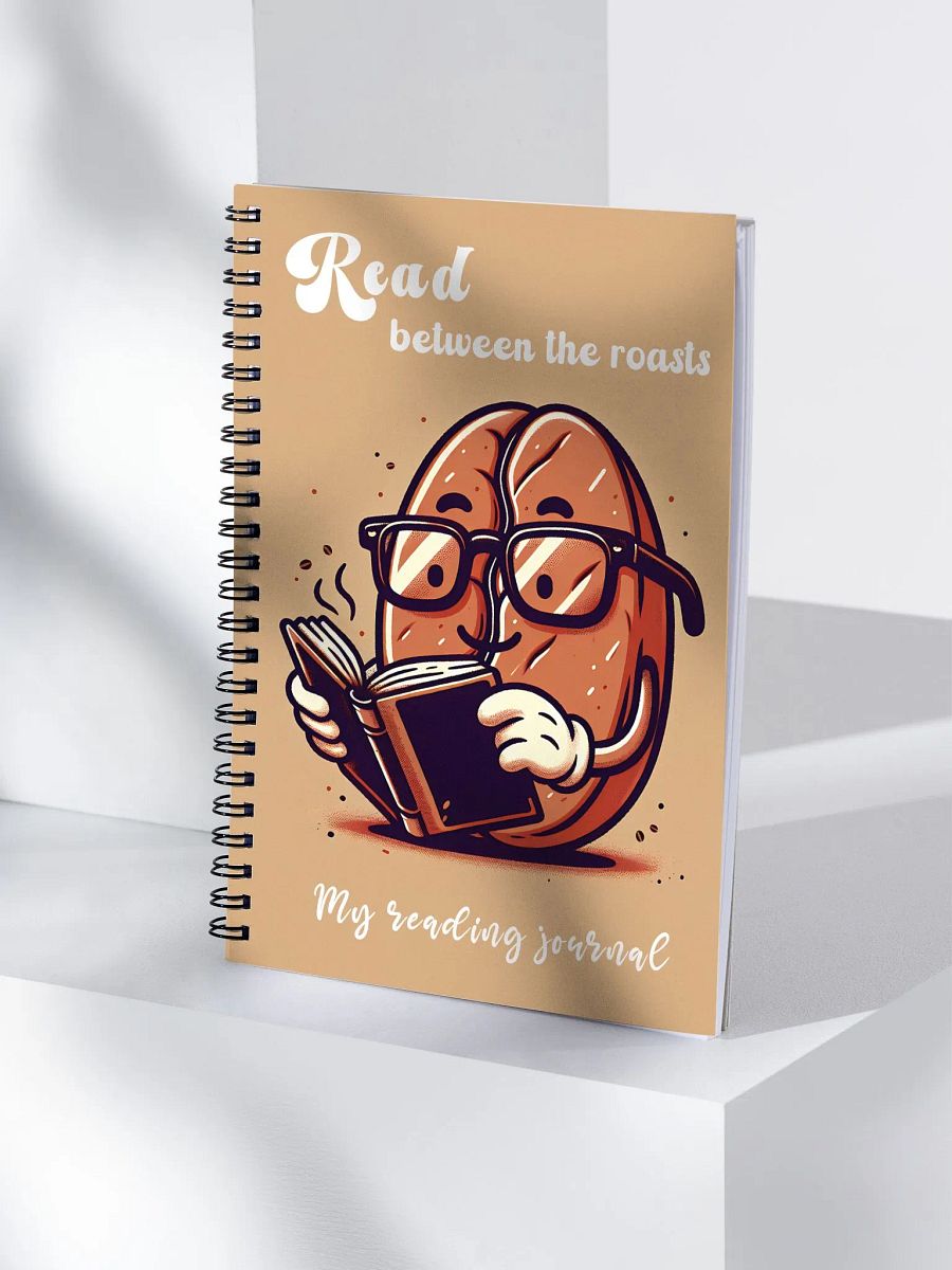 Retro reading journal for coffee lovers with a reading coffee bean product image (1)