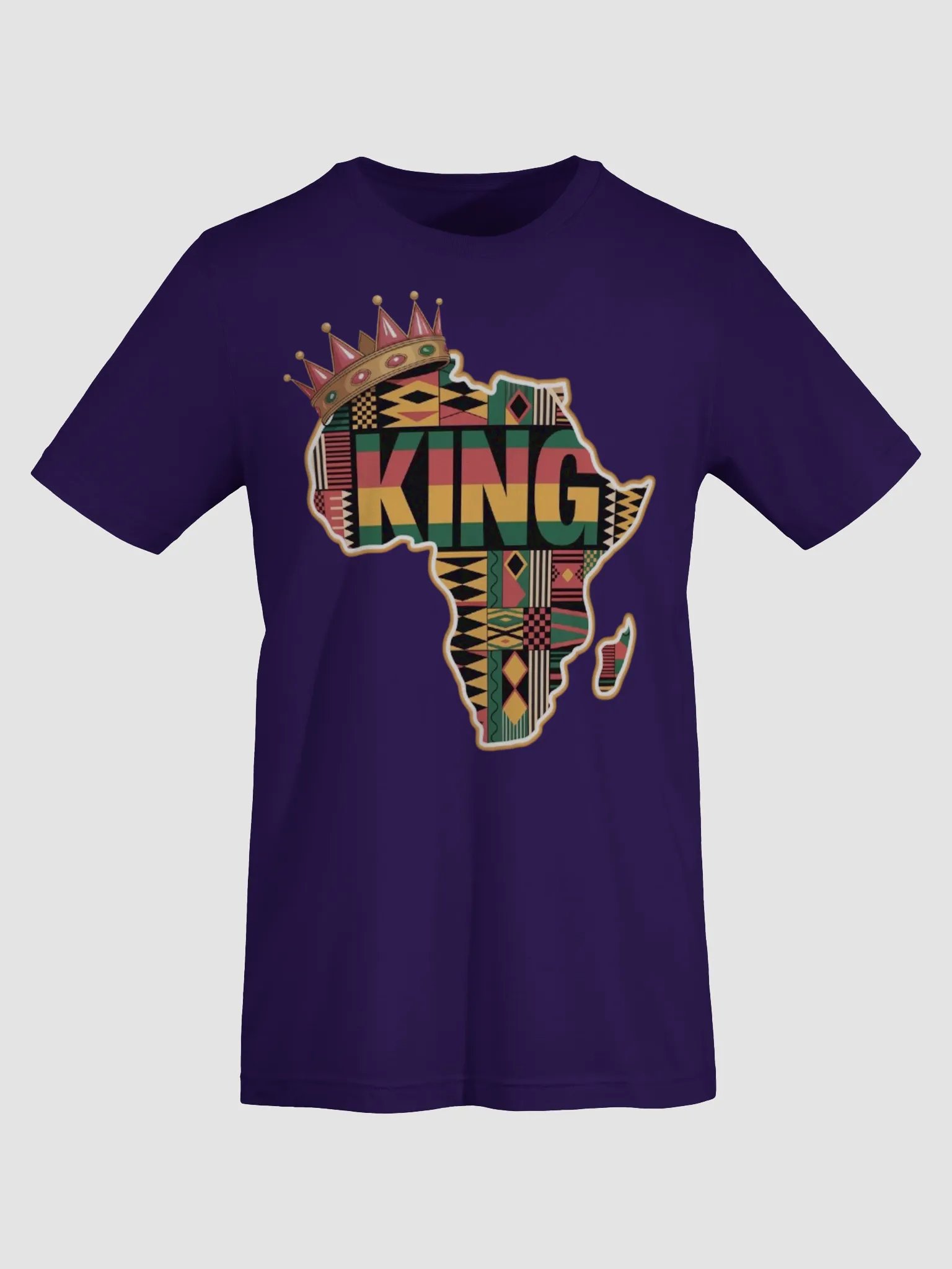 African King Kente Print Pattern Map of Africa Supersoft T-shirt product image (67)