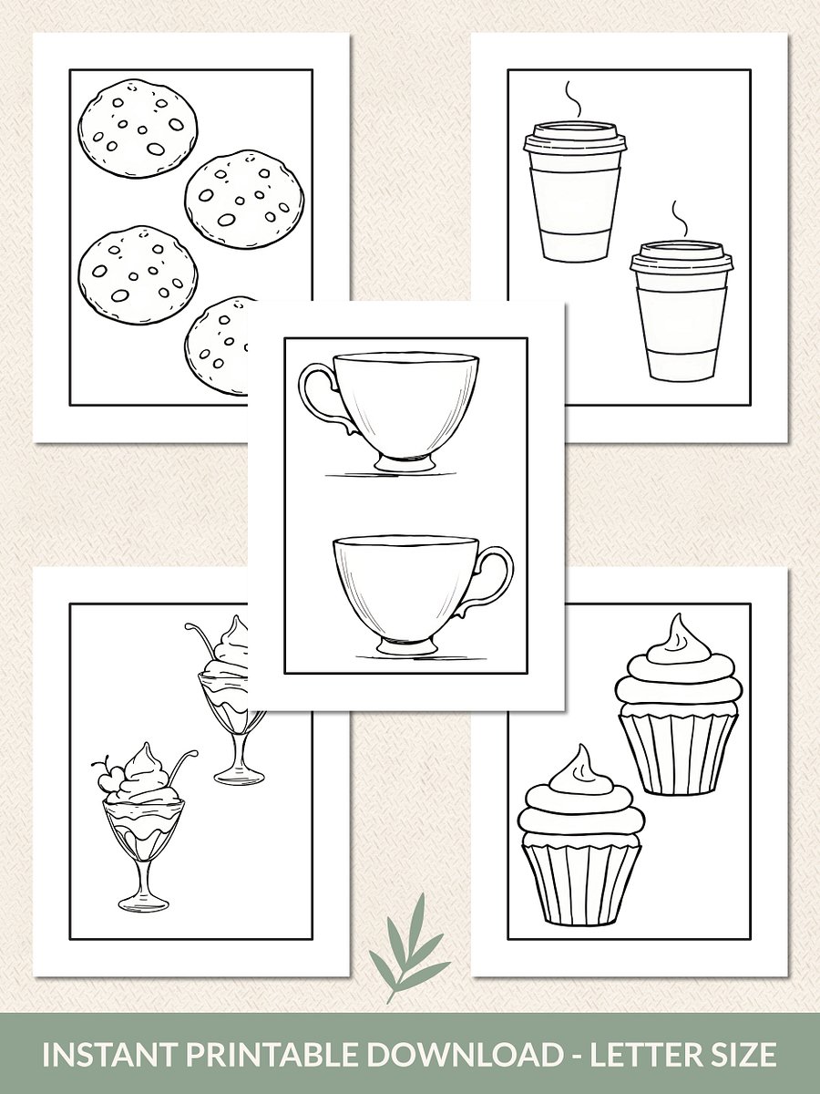 Cozy Coffee Break Coloring Pages – Printable Set of 15 product image (3)