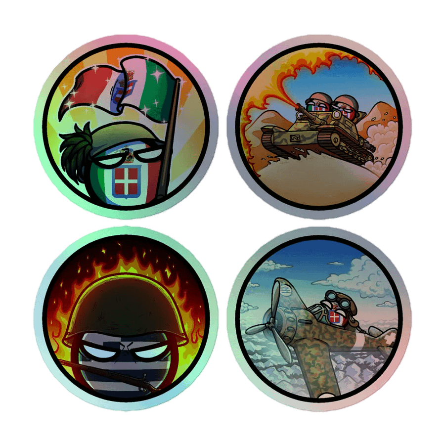 Italy in World War II Holographic Stickers product image (1)