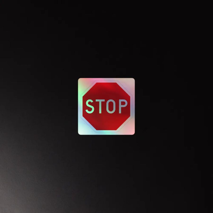 "STOP" Holographic Stop Sign Sticker product image (2)