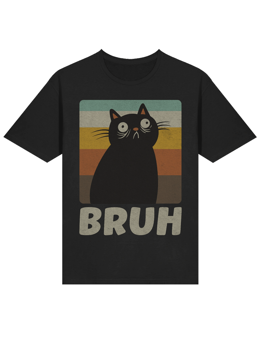 Black Cat BRUH Retro T-Shirt product image (13)