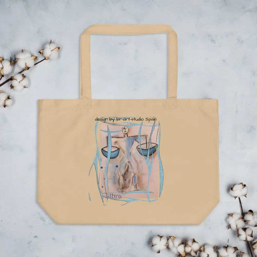zodiac sign libra, original watercolour painting printed on organic tote bag product image (3)