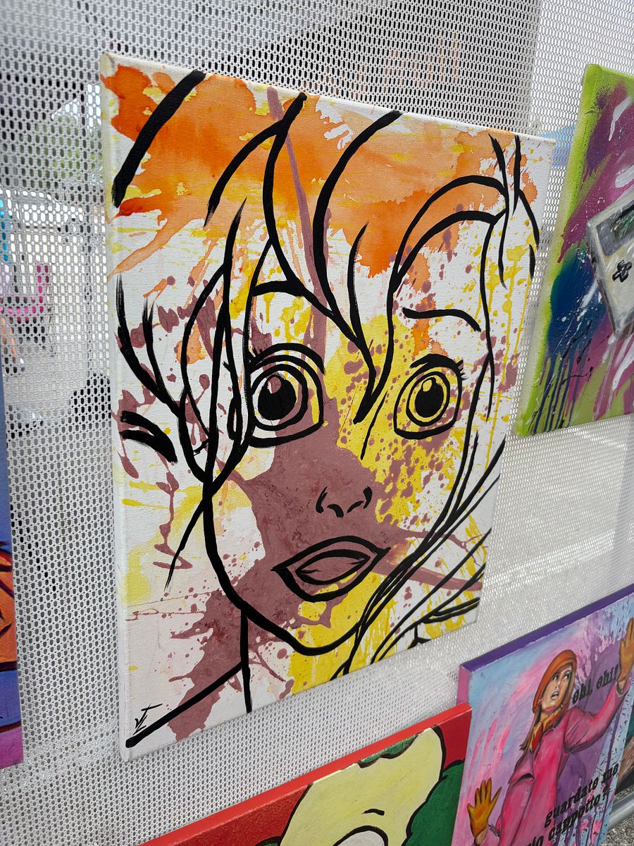 Hand painted 16x20 Mermaid Abstract Face Splatter product image (4)