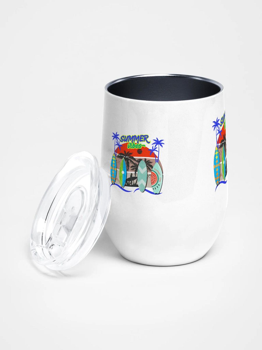 Summer Vibes Wine Tumbler gift for beach surfers friends Colleagues sons dads product image (2)