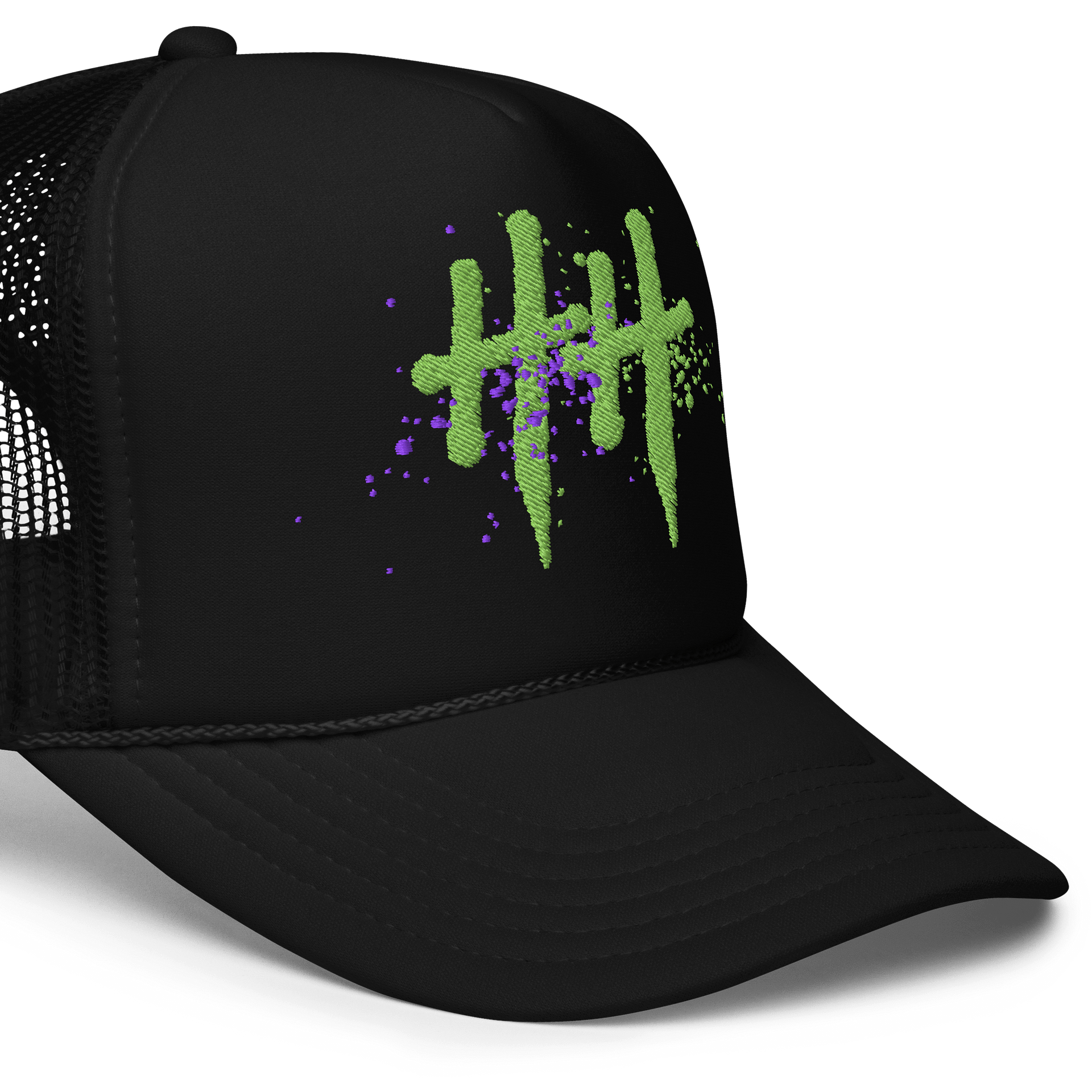 HH BLACK TRUCKER - PURPXGREEN SPLATTER product image (5)