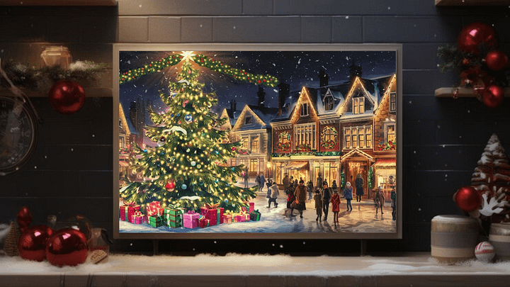 Mesmerizing Christmas Town Square A Festive Winter Wonderland - Frame TV III product image (2)