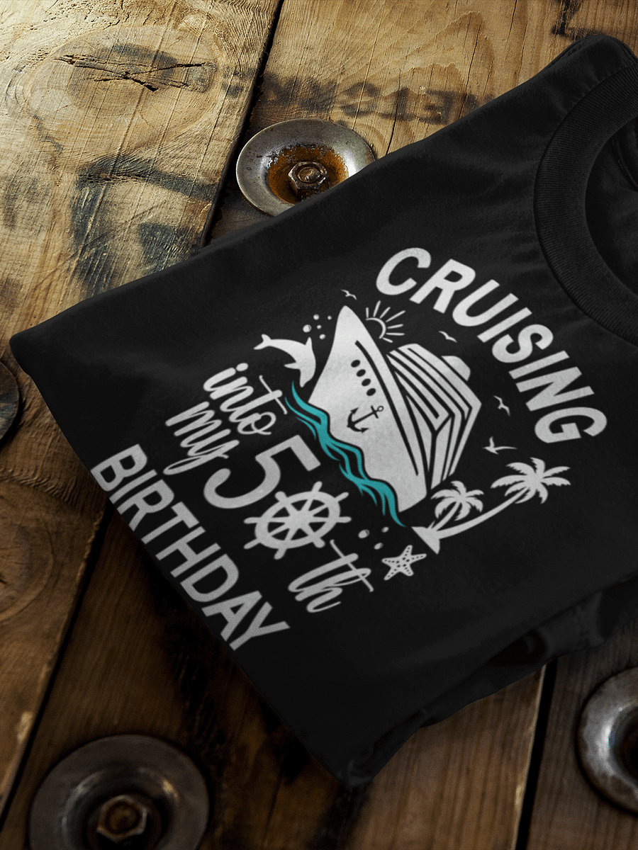 Cruising Into My 50th Birthday Unisex Softstyle T-Shirt Dark Colours product image (4)