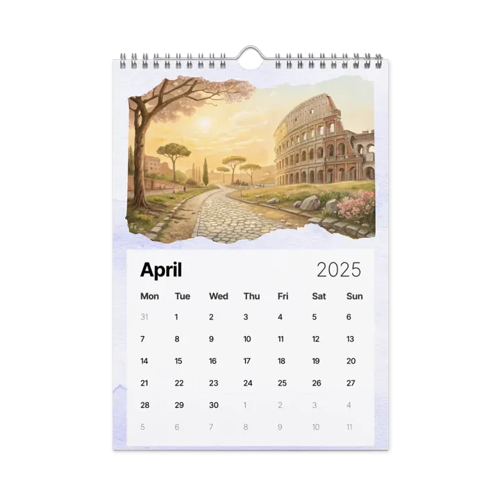 WORLD CAPITALS WATERCOLOR WALL CALENDAR 2025 product image (1)