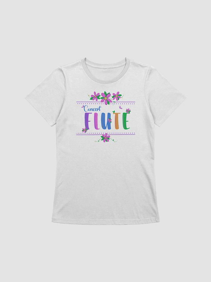 Relaxed Fit - Floral Flute Women's T-Shirt - Blue Concert Flute Letters product image (1)