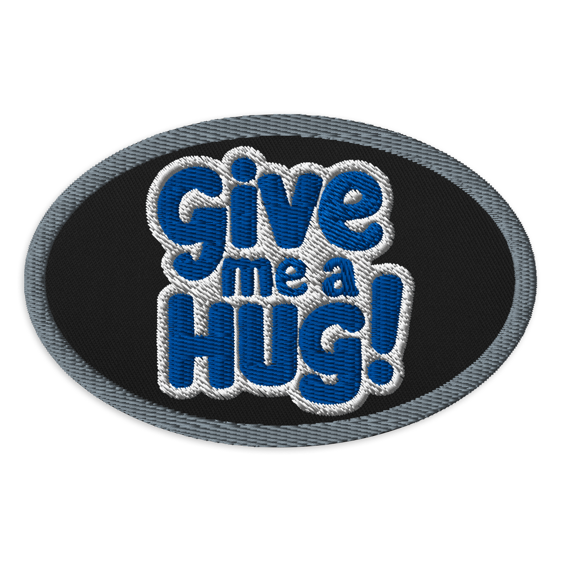 Bold Blue 'HUG' Embroidered Patch product image (1)