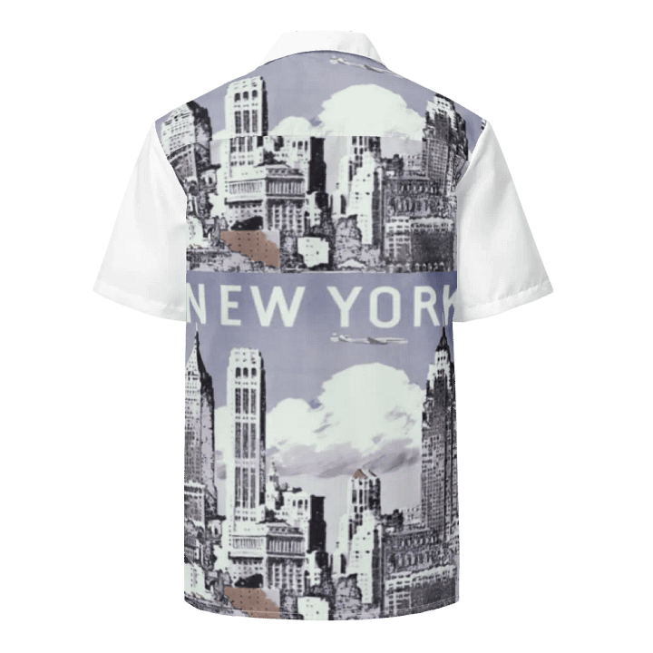 Vintage New York Skyline Button-Down Shirt product image (2)
