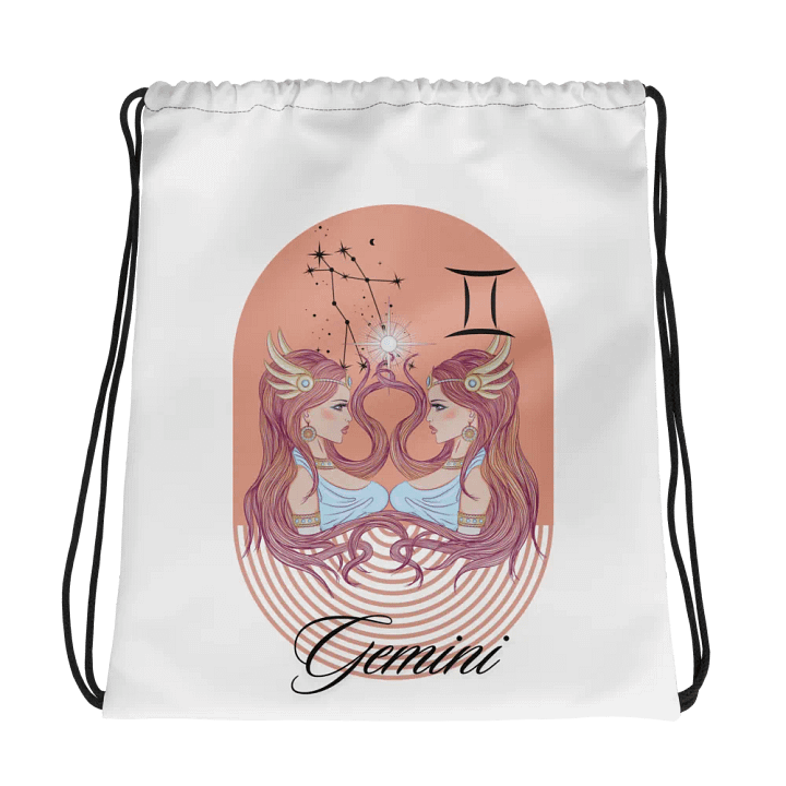 Reach for the Stars: Adorable Horoscope Drawstring Bag - Gemini product image (2)