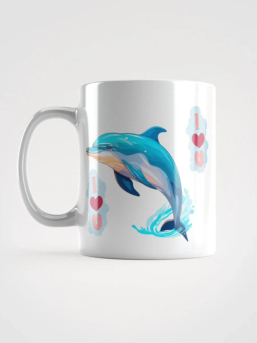 White Glossy Mug Dolphin product image (6)