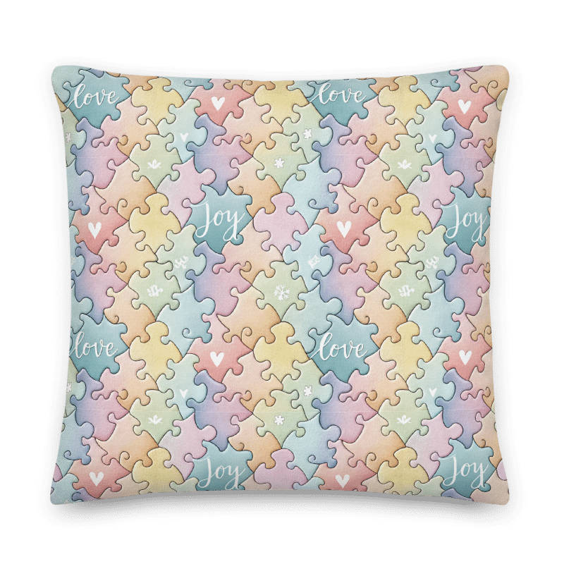 Harmonious Puzzle Pastels Decorative Pillow product image (9)