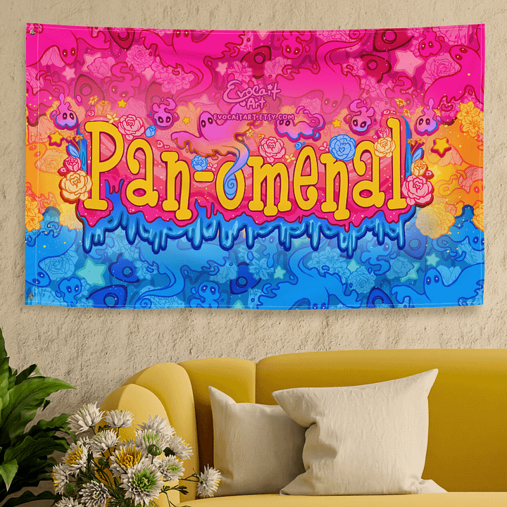 Spooky Ghost Pansexual Pride Flag - "Pan-omenal" product image (1)