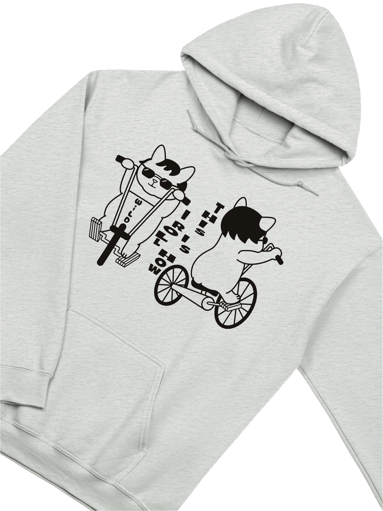 Goromi the Cat in Wig (Wild Biker) - Unisex Adult Heavy Blend Hoodie product image (3)