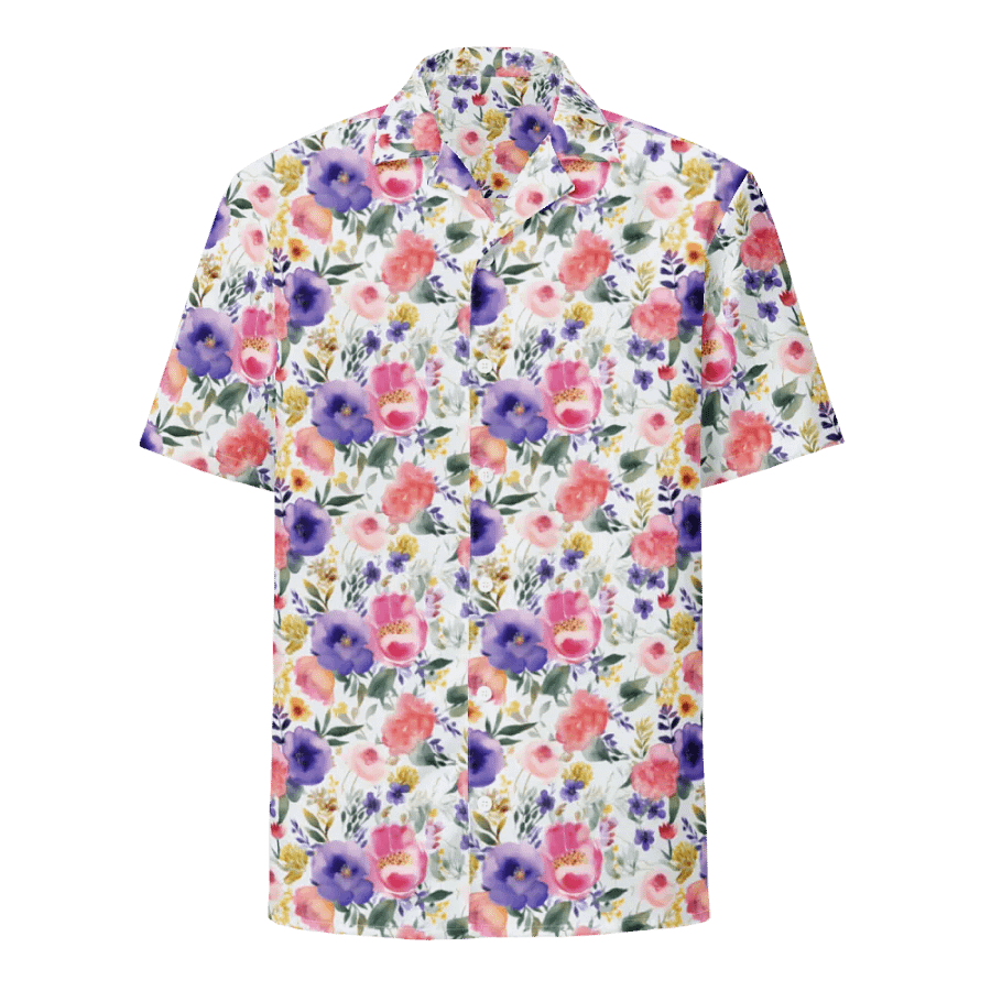 PINK AND PURPLE FLOWERS HAWAII SHIRT product image (1)