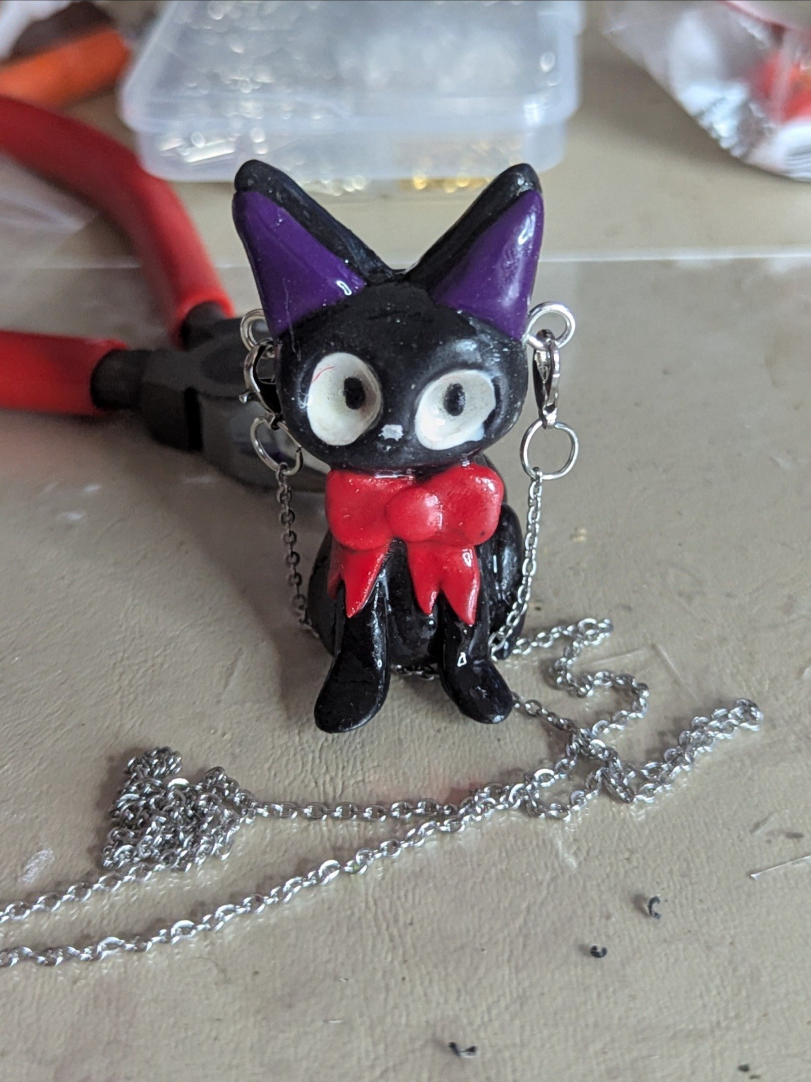 Handmade Jiji Necklace – Kiki’s Delivery Service Inspired Charm product image (2)