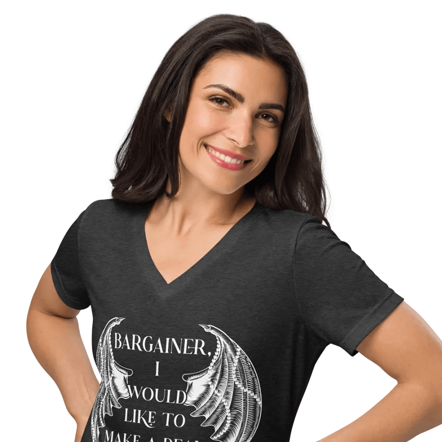 Bargainer Calling Card Bella+Canvas Women's Relaxed V-Neck T-Shirt product image (10)