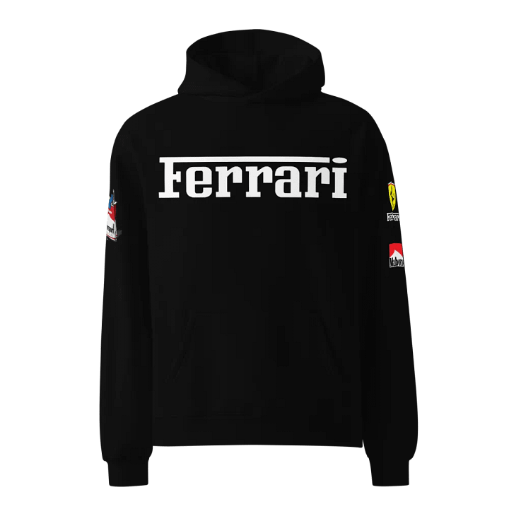 FERRARI MARLBORO Logo Unisex Oversized Black Hoodie product image (1)