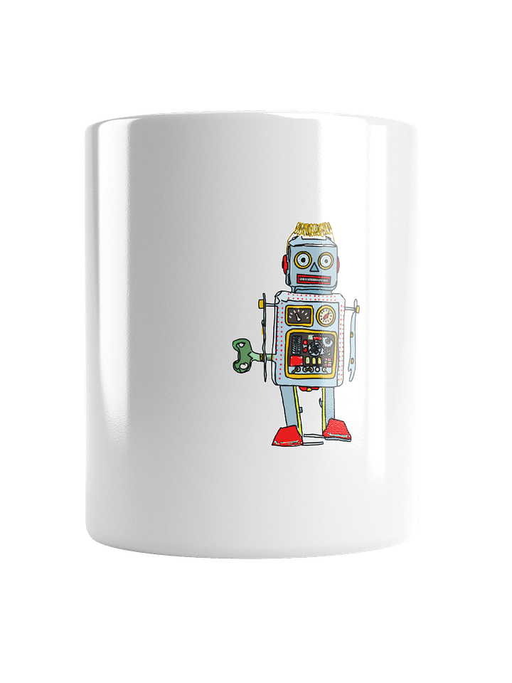 Retro Robot Joy Mug – White Ceramic product image (1)