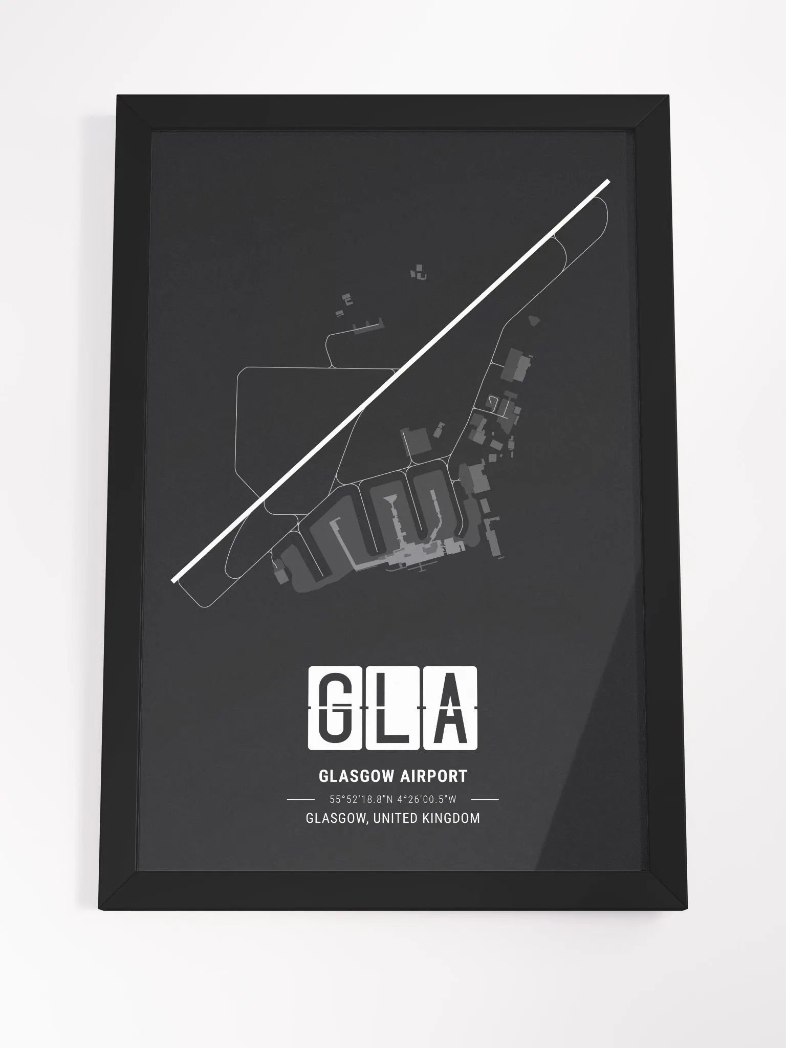 Framed Airport GLA Premium Map On Matt Paper product image (4)