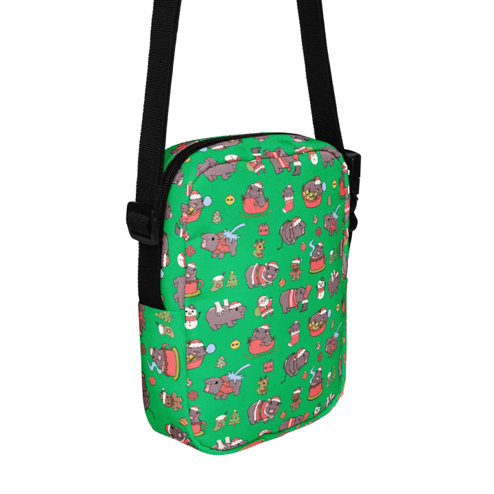 MOODENG'S GREEN CHRISTMAS UTILITY CROSSBODY BAG! product image (2)