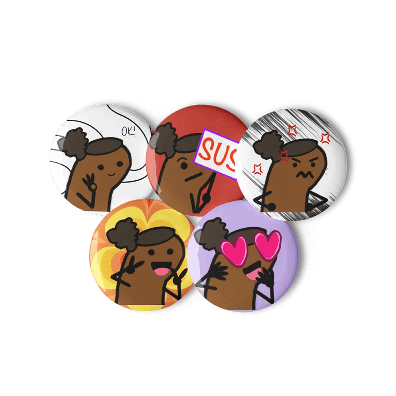 Lovely Mawnster Emote Pin Button Set