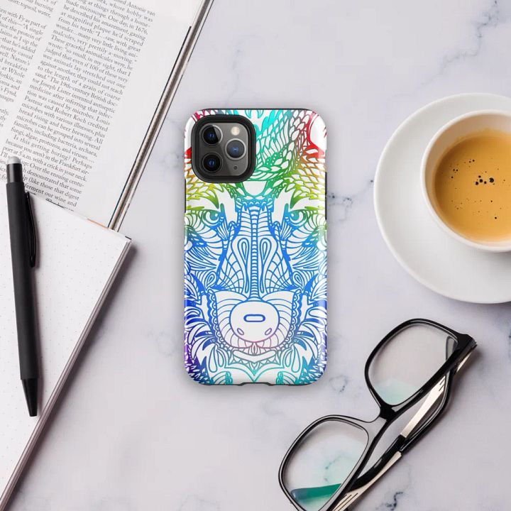 Wolf Head Blue Mandala Phone Case product image (2)