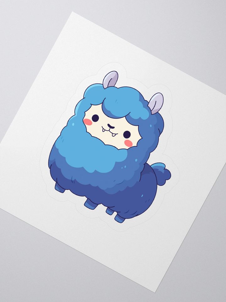 Muffang Alpaca Sticker – Chubby Blue Alpaca Vinyl Decal product image (4)