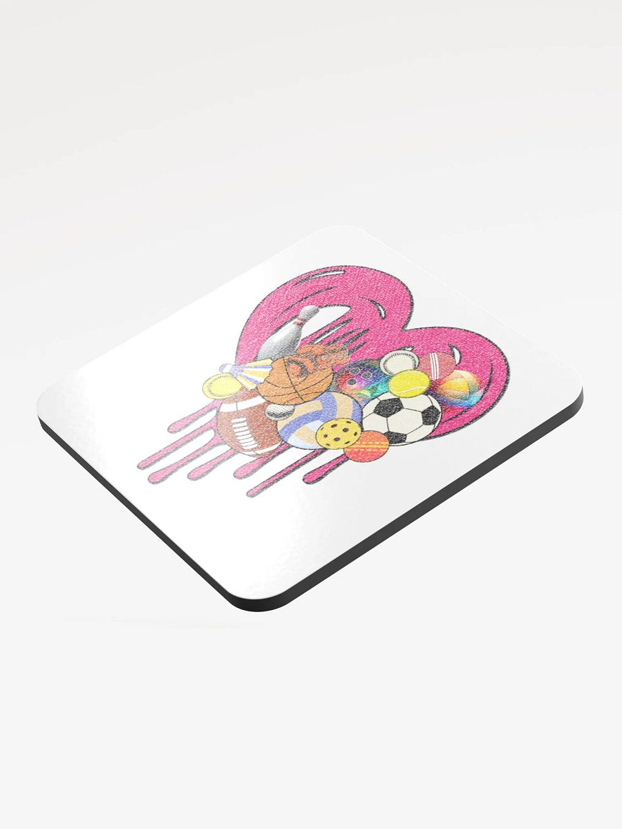 Heart Sports Assorted Drip Glossed Cork Coaster product image (3)