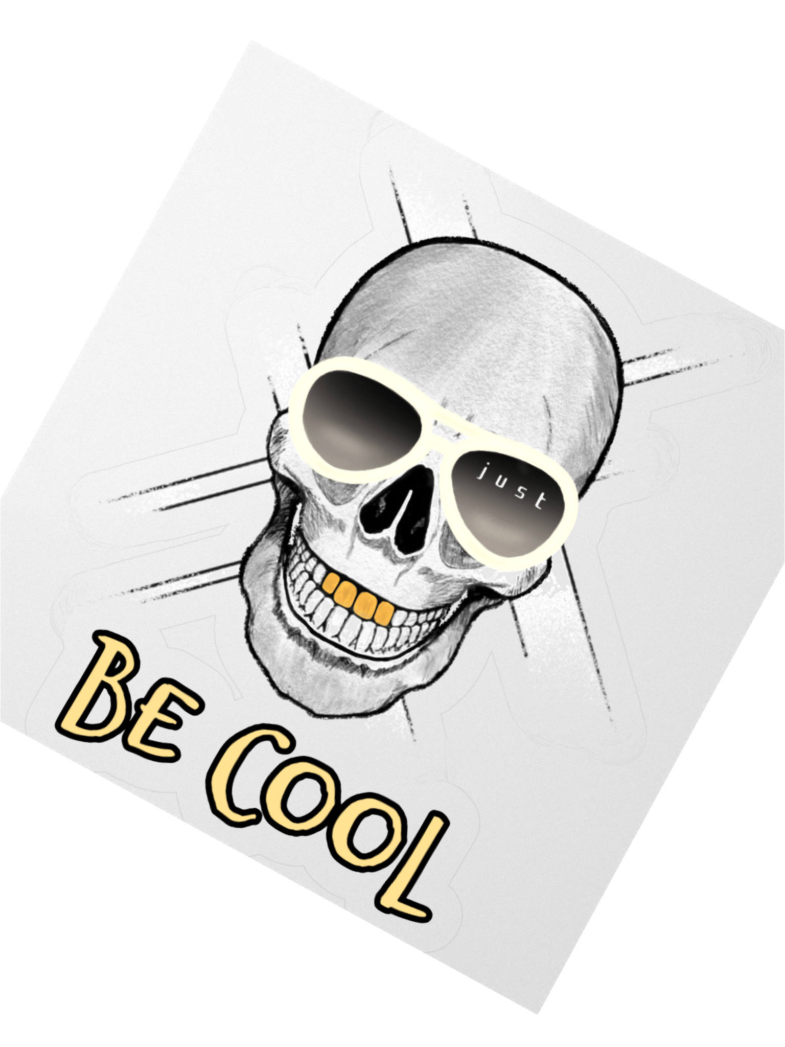 Just Be Cool Skull Sticker product image (2)