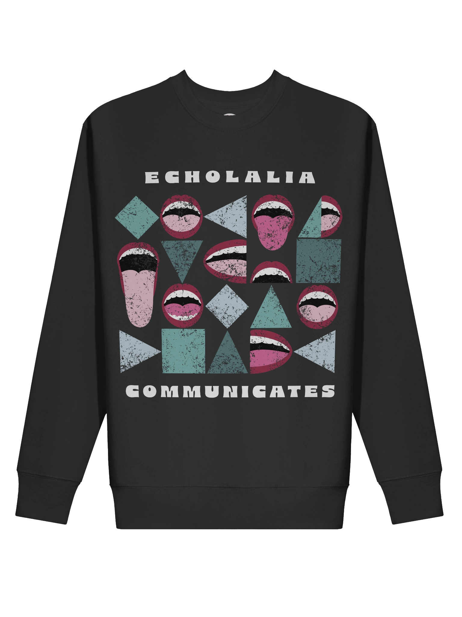 Echolalia Communicates - Unisex Crewneck in Black product image (2)