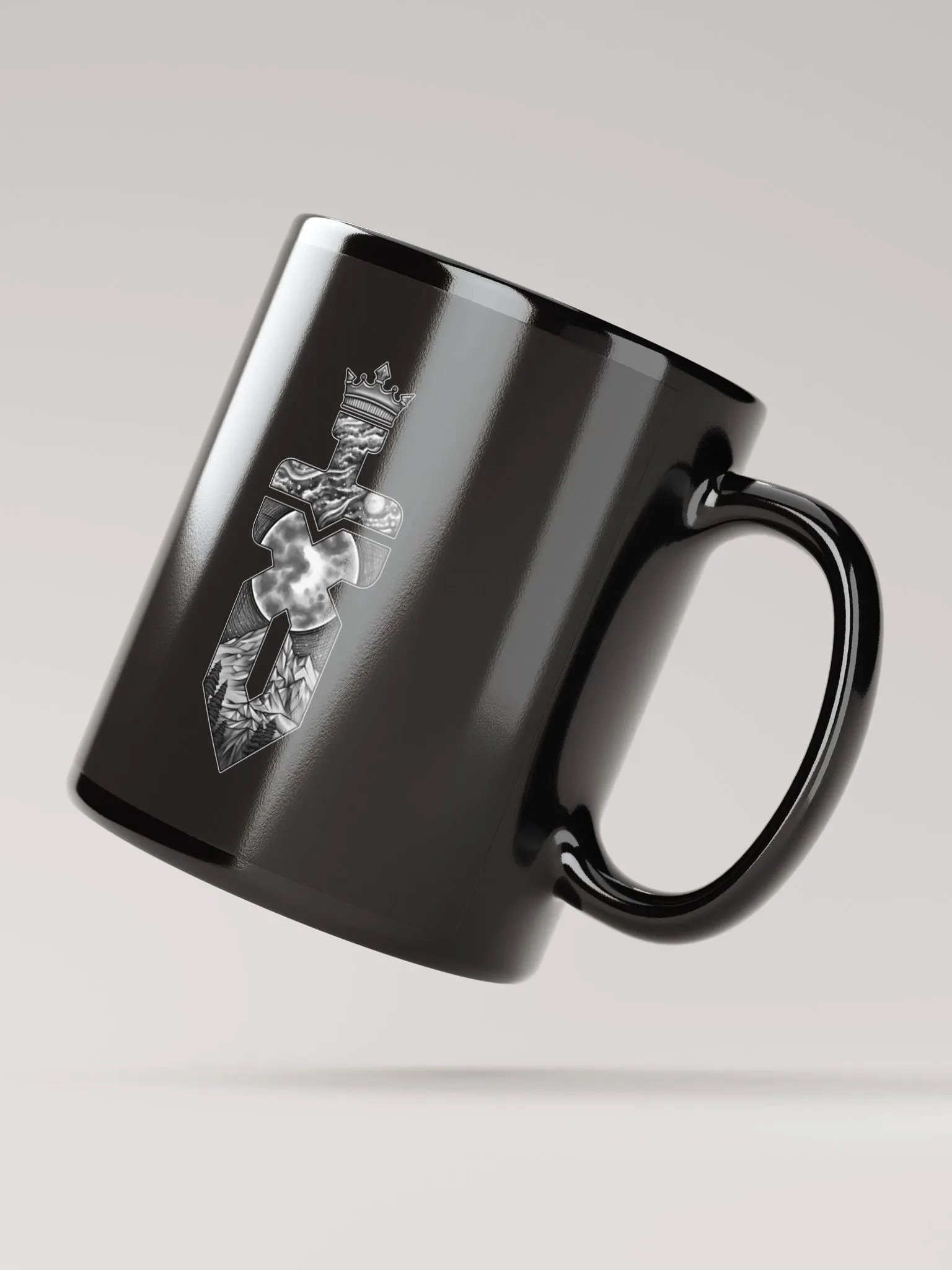 Glossy Black Mug with Logo product image (2)