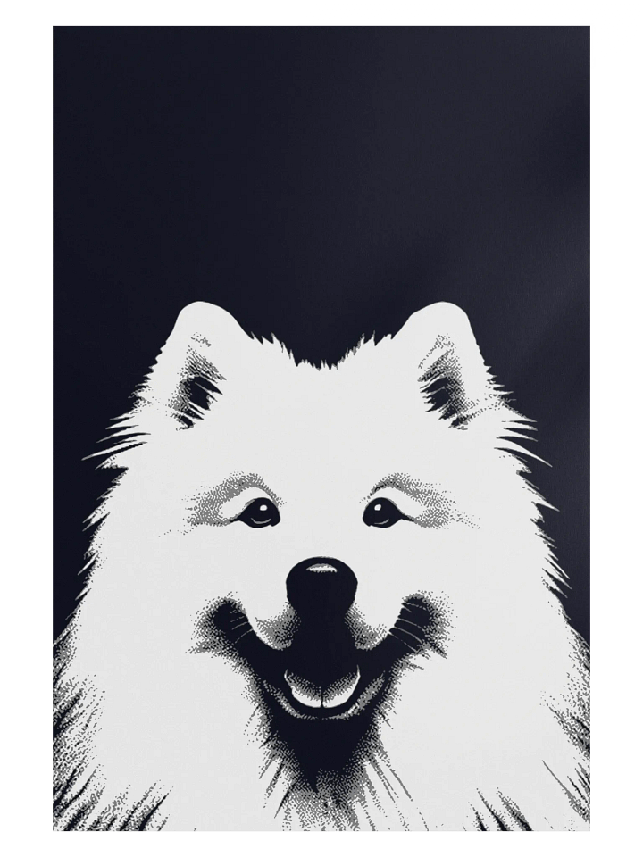 Samoyed Black & White Pop Art Aesthetic Style Print product image (1)