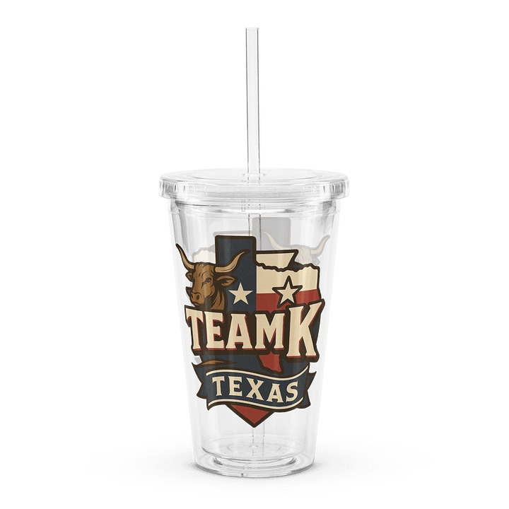 Team K Texas Clear Plastic Tumbler product image (1)