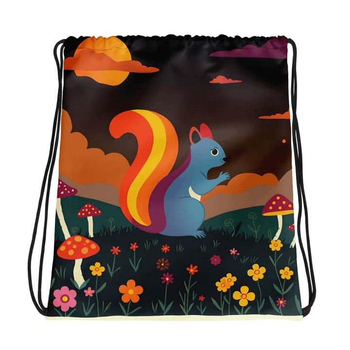 Sunset Squirrel All-Over Drawstring Bag product image (1)