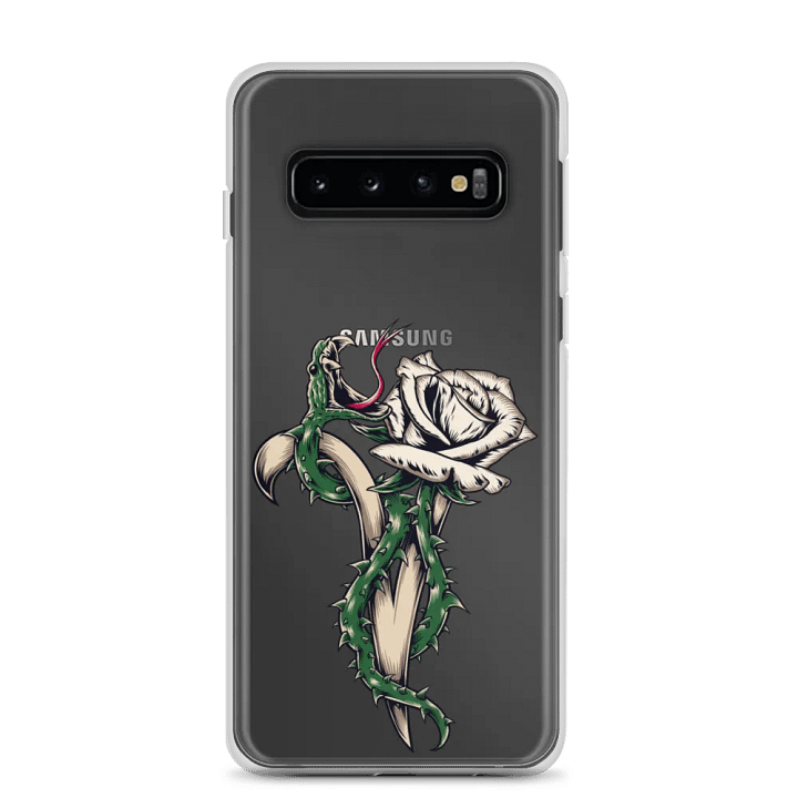 White V-Rose Clear Samsung Phone Case product image (1)