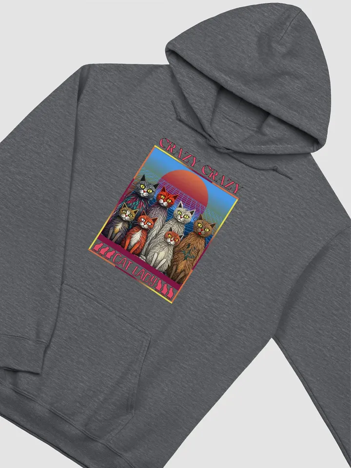 Crazy Crazy Cat Lady Grid Hoodie product image (4)
